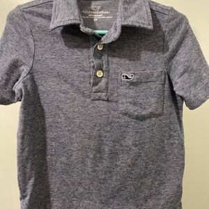 Vineyard Vines Kids Heathered Navy Polo with pocket size 3T
